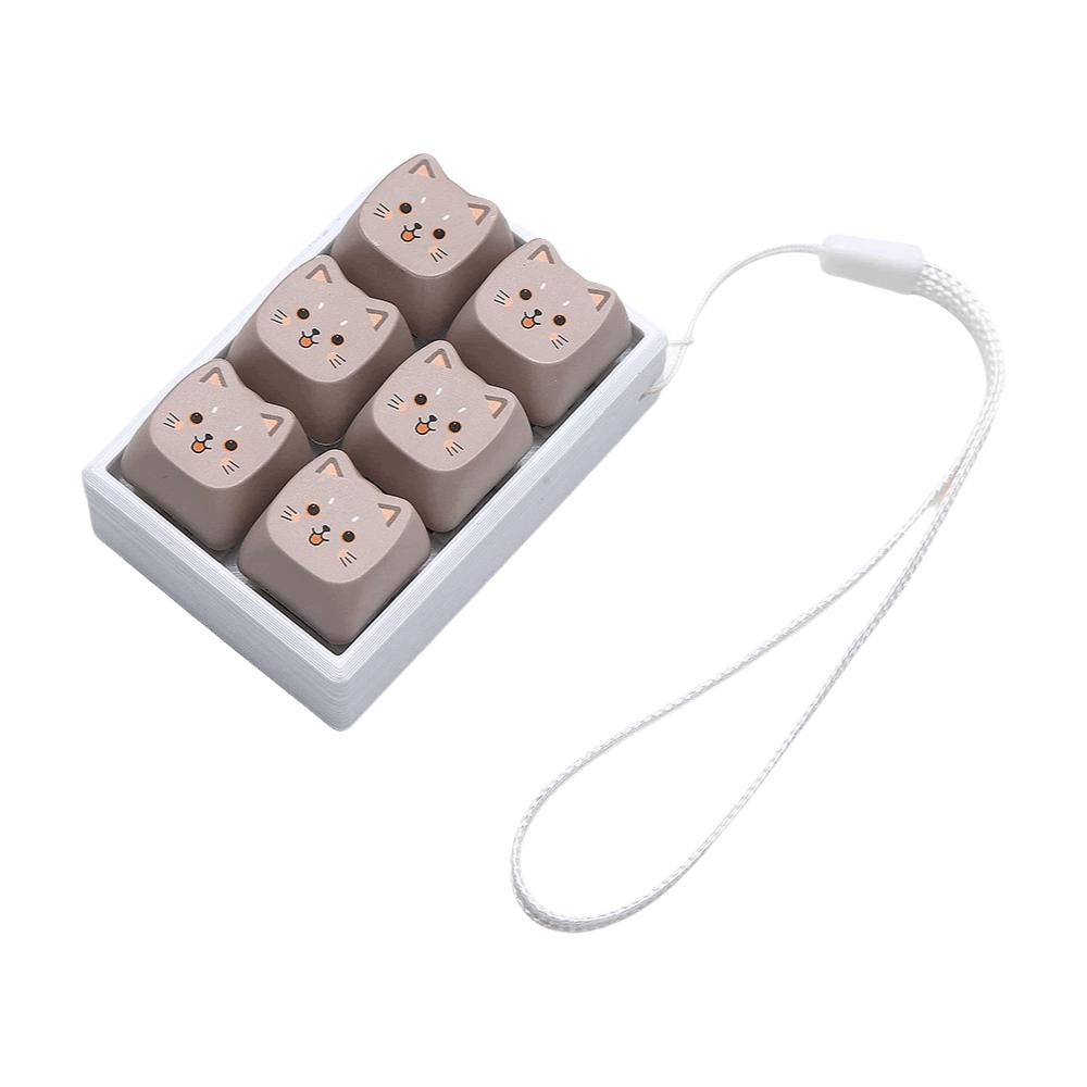 Mechanical Button Anti-stress Fidget Toy Cartoon Backpack Pendant Cat Keycap Keychain Bag Pendant