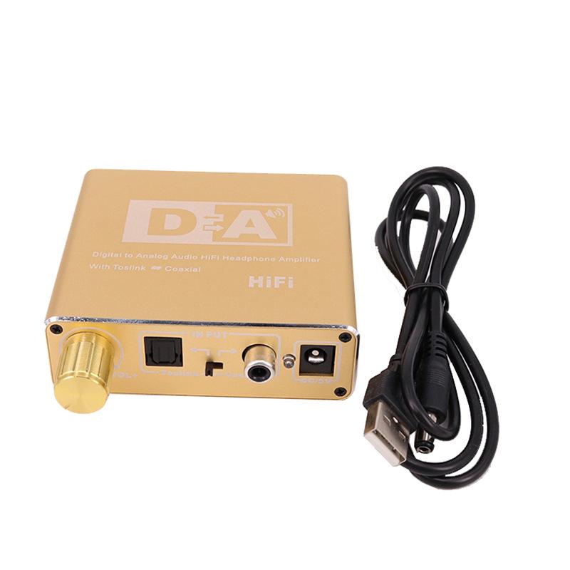 Digital To Analog Audio Converter with Optical Coaxial Input and 3.5mm Volume Control