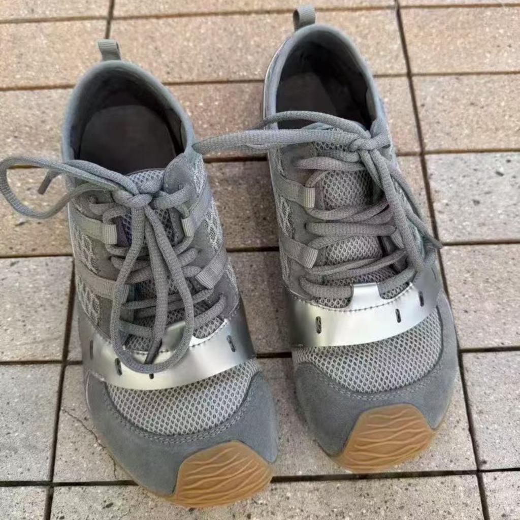 Cowhide version~ Leather German training shoes women's asymmetric big head shoes breathable fashion casual Forrest Gump shoes mesh sneakers