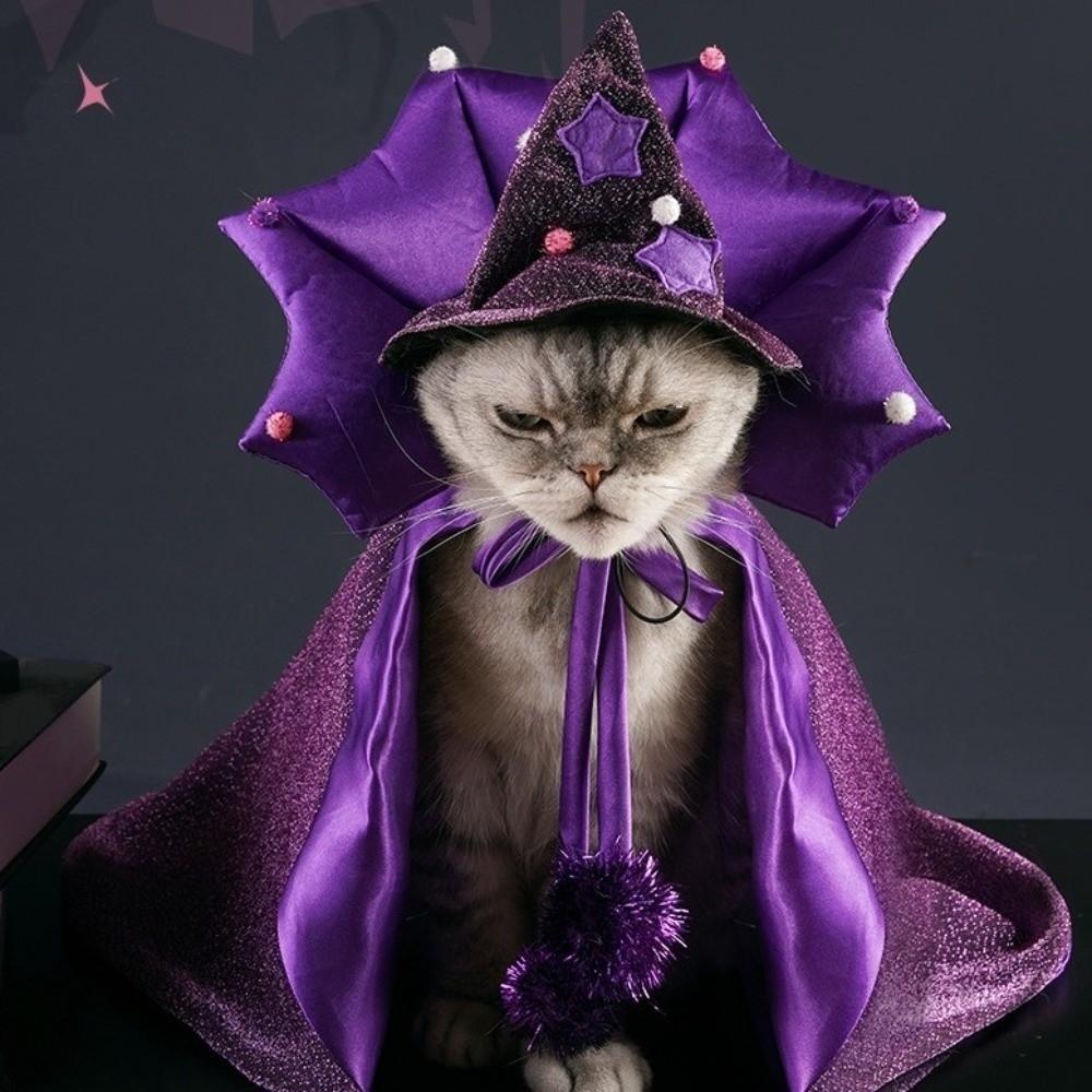 Cloth Halloween Pet Cloak Star Dog Witch Costume Cute Pet Witch Cloak  Halloween Atmosphere