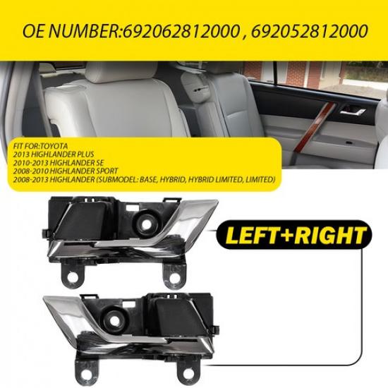 

For 2008-2013 Toyota Highlander Car Interior Inner Door Handle Driver+Passenger