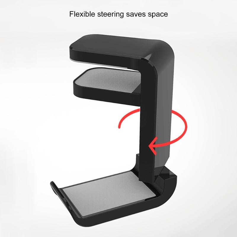 Space Saving Headphone Stand with NonSlip Pad Rotating Arm for Desks, 360°Rotating Hook for Tidy Desk Setups Hanger
