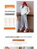 2023 Girls' Plus Velvet Sweatpants: New Autumn/Winter Casual Cuffed Trousers for Middle and Large Children.