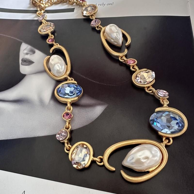 Oscar Premium Street Auction O-Shaped Long Flash Diamond Nightclub Banquet Jewelry Necklace Collarbone Chain Women'S Nightclub