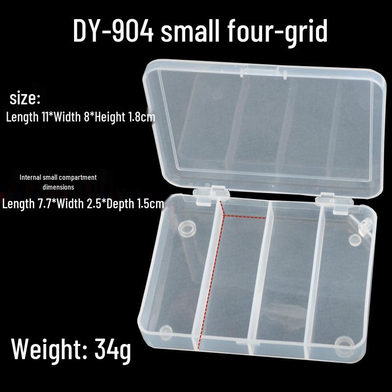 4-Compartment & 12-Compartment Transparent Plastic Fishing Tackle Storage Box for Lures and Bait