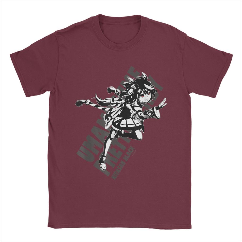 Umamusume Pretty Derby Kitasan Black Baumwoll-T-Shirt für Herren Sommer Lustige T-Shirts Rundhals Trendy Cooles T-Shirt Übergroße Oberteile