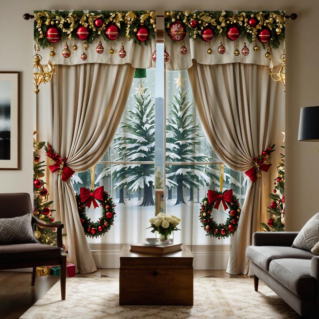2 Pieces HD Digital Yellow Tie Fashion Gold Leaf Curtains Home Decorating Style Decorating Living Room Bedroom Rodding Curtain E