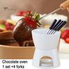 Ceramic Chocolate Fondue Butter Warmer Set Melt Hot Pot Bowl for Cheese Caramel High-Temperature Resistant Ceramics Even Heating Chocolate Dipping Set