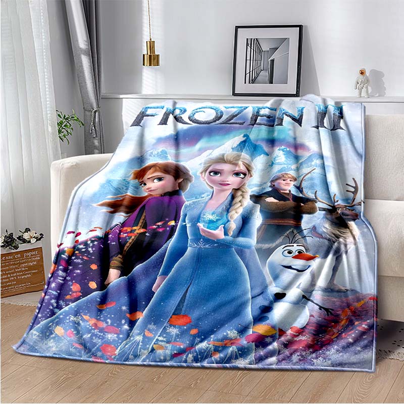 Çizgi Film Frozen Baskılı Anime Polar Peluş Battaniye Yetişkinler ve Çocuklar için Yumuşak Sıcak Battaniye Yatak Odası Kanepe Hediye