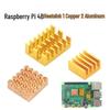 Raspberry Pi 4B Kühlkörper-Set: 1 Kupfer, 2 Aluminium Gold mit Kleberückseite