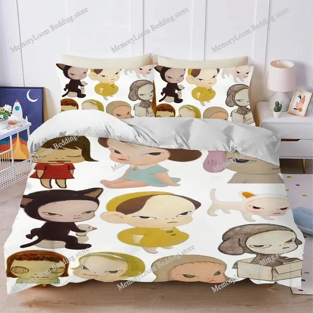 Art Yoshitomo Nara Duvet Cover Set Home Style Bedding Soft Laundry Cotton Bed Four Seasons Student Dormitory Home Textileextile0