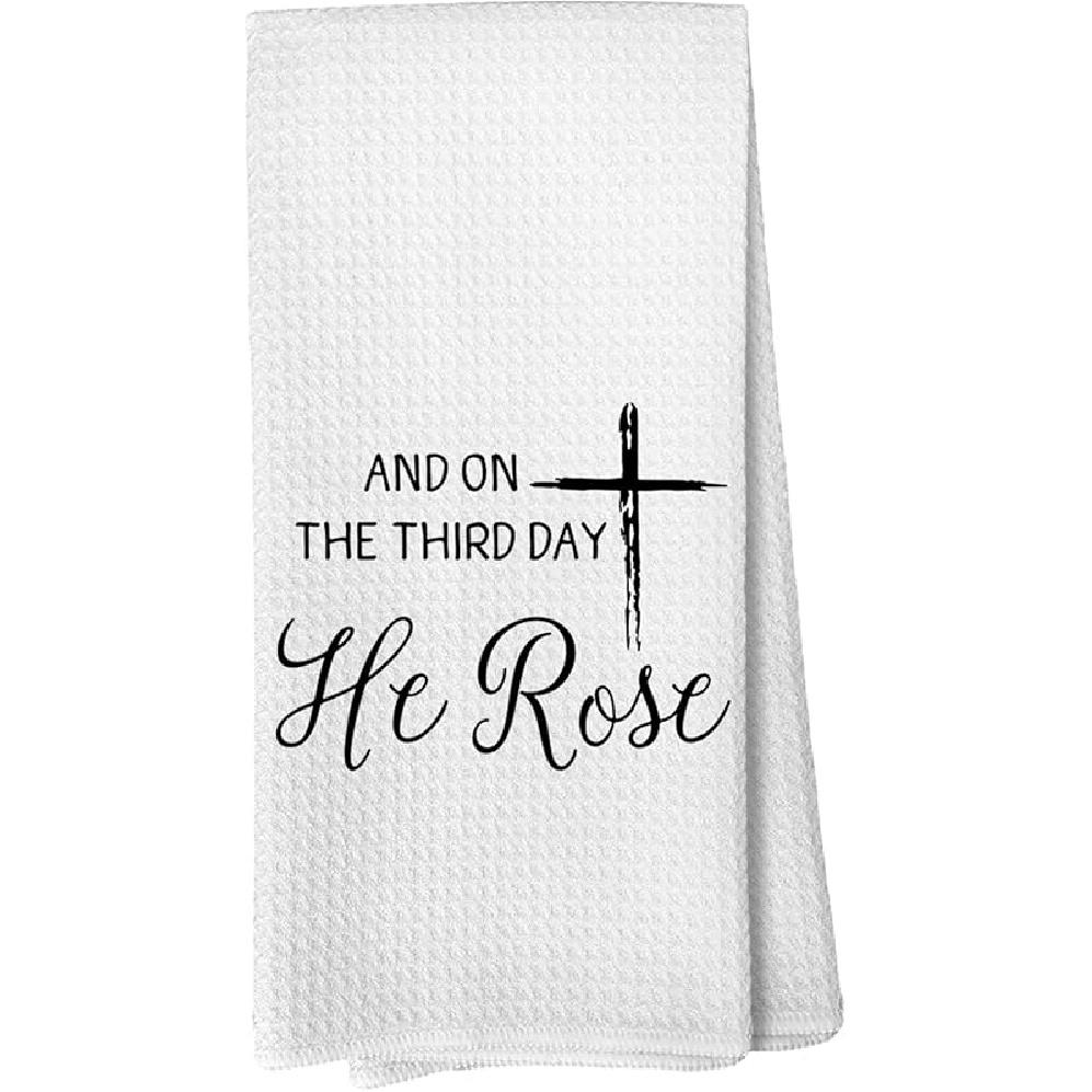 Easter Bible Verse Kitchen Towels, Easter Dish Towels, Christian Kitchen Towels, Easter Hand Towels for Kitchen Bathroom, Easter Kitchen Bathroom Color7