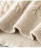 Men's 100% Pure Wool Round Neck Sweater – Autumn/Winter Thick Knit, Casual Loose Fit, Inner Cashmere Base Layer.