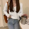 V-neck bottoming shirt women's summer long-sleeved gentle sweater new design sense niche knitted sweater top