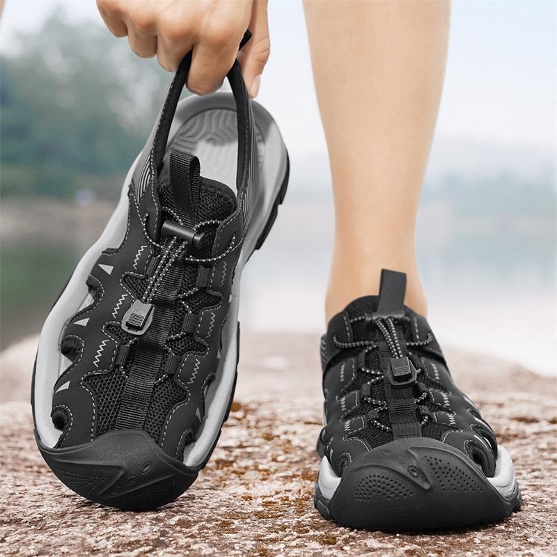 Summer Men Sandals Genuine Leather Mens Casual Shoes Outdoor Men Leather Sandals for Men Beach Shoes Roman mens Shoes