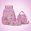 3Pcs/Set Kawaii Capybara Backpack Large Capacity Cartoon Teenager Fashion Nylon Lightweight Rucksack Set