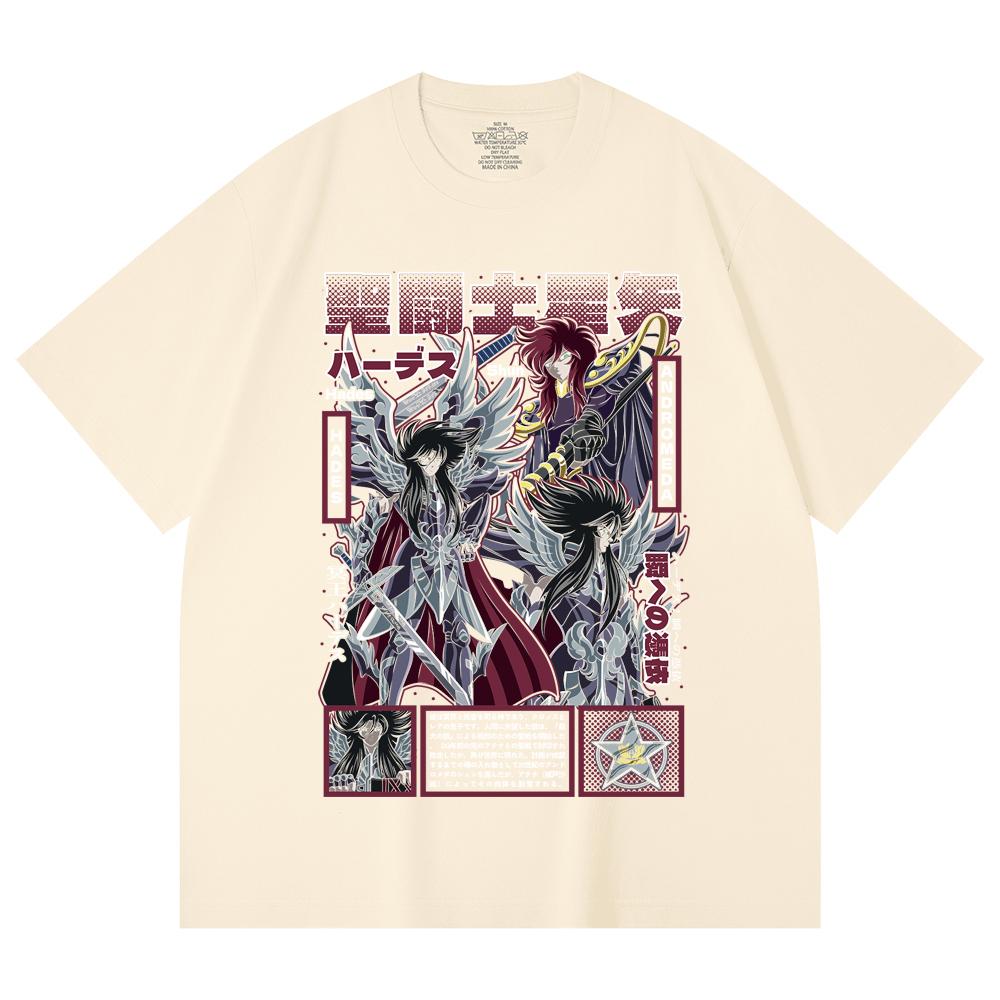 230 Gsm 100% Cotton Saint Seiya V4 Hades Print Unisex Heavy Cotton T Shirt XS абрикосовый