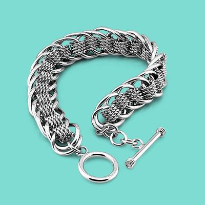 925 Sterling Silver Bracelet Men's Fashion Design Rock Style Solid Silver Bracelet Men Charm Jewelry Birthday Gift