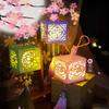 With LED Light DIY Mid-Autumn Lantern Chinese Style Handmade Lanterns Lamp Lantern   Dancing Props