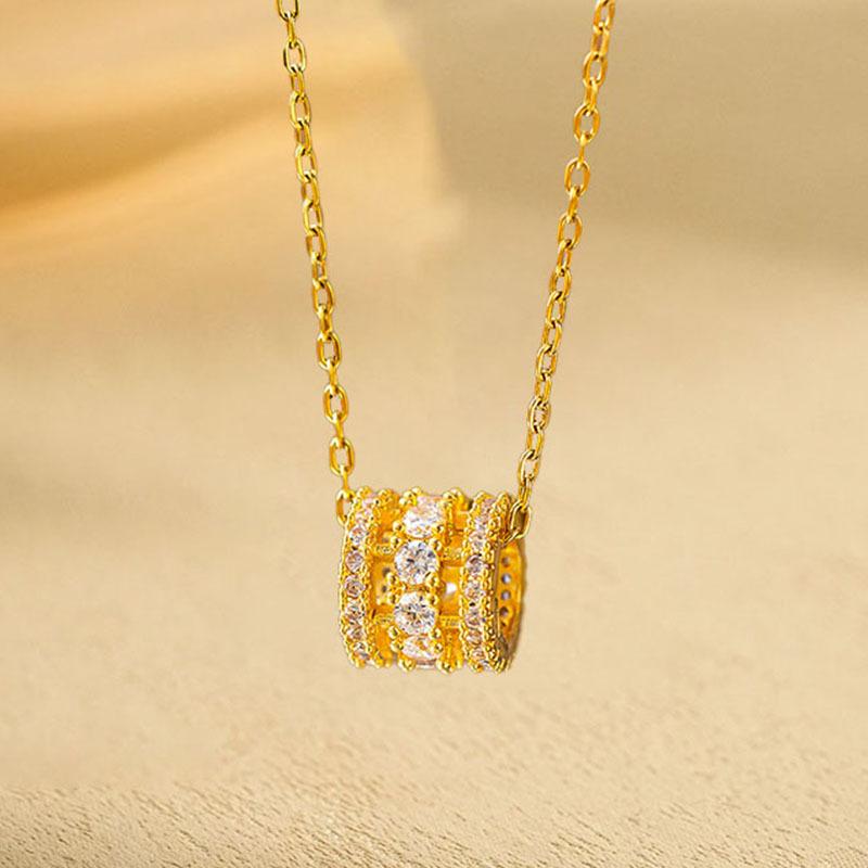 Luxury Gold Plated Compass Fashion Necklaces Enamel Zircon Gold Plated Necklace Set