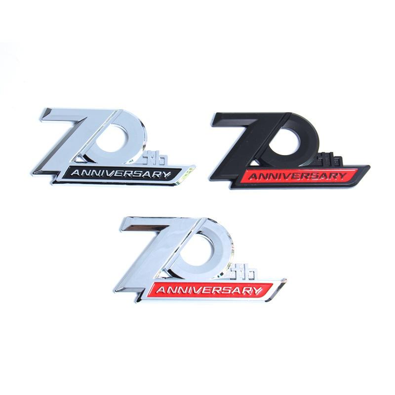 1 X Boční emblém auta 70. výročí 3D Chrome Logo odznak na kufru pro La-nd Cr-uiser LC300 LC200 FJ200 2016-2022 prosinec