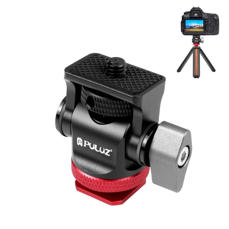 PULUZ Mini 180 Degree Swing Tripod Ball Head Cold Shoe Mount Adapter красный