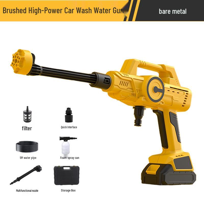 Rechargeable Wireless High-Pressure Car Washer - Lithium Battery Powered High-Power Water Gun for Household Car Cleaning