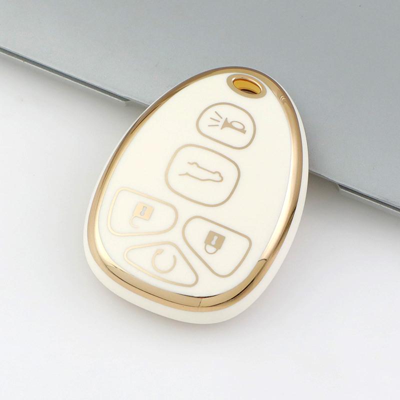 5 6 Buttons Plating TPU Remote Car Key Cover Shell Case for Cadillac Escalade Chevrolet Suburban Tahoe Traverse XL Fob