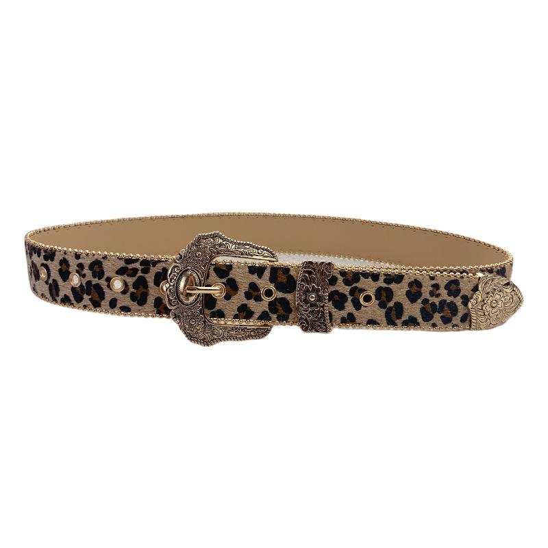 Subculture Men'S And Women'S Leopard Print Spice Girls Belt Women'S Hair Soft Face Belt Premium Retro Personality Decoration Millennium Style