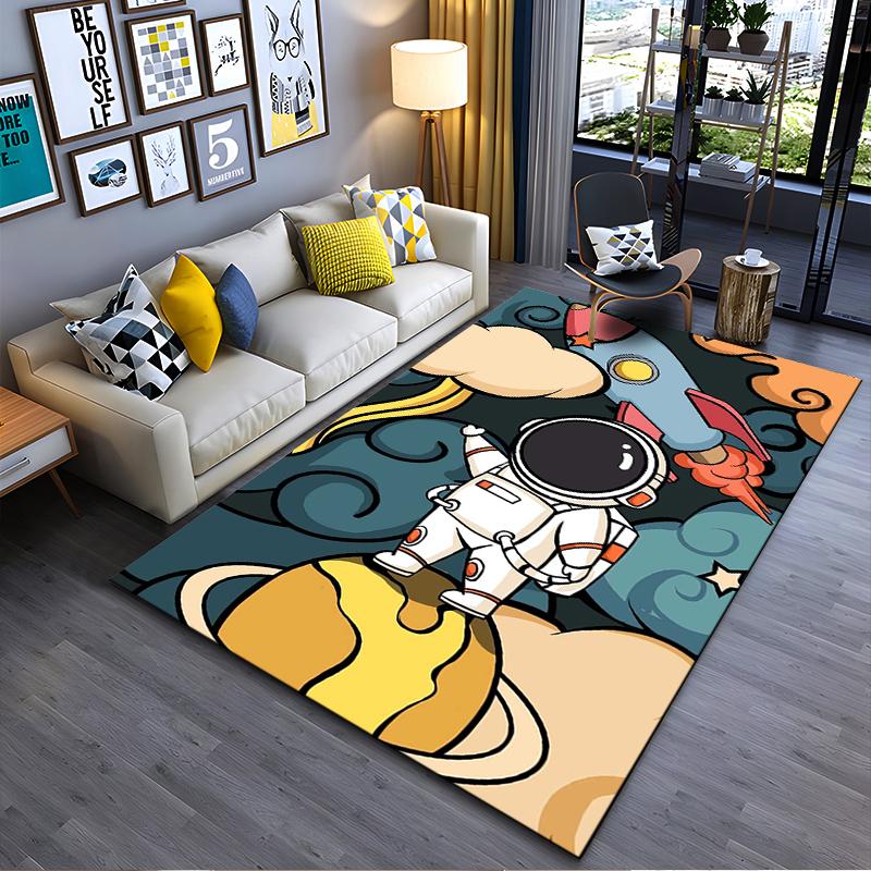 

Cute Astronaut Sitting on Moon with Star in Colorful Space Suitable for use as an anti-slip game mat for living room and bedroom sofas 40x60cm( 15x23in )