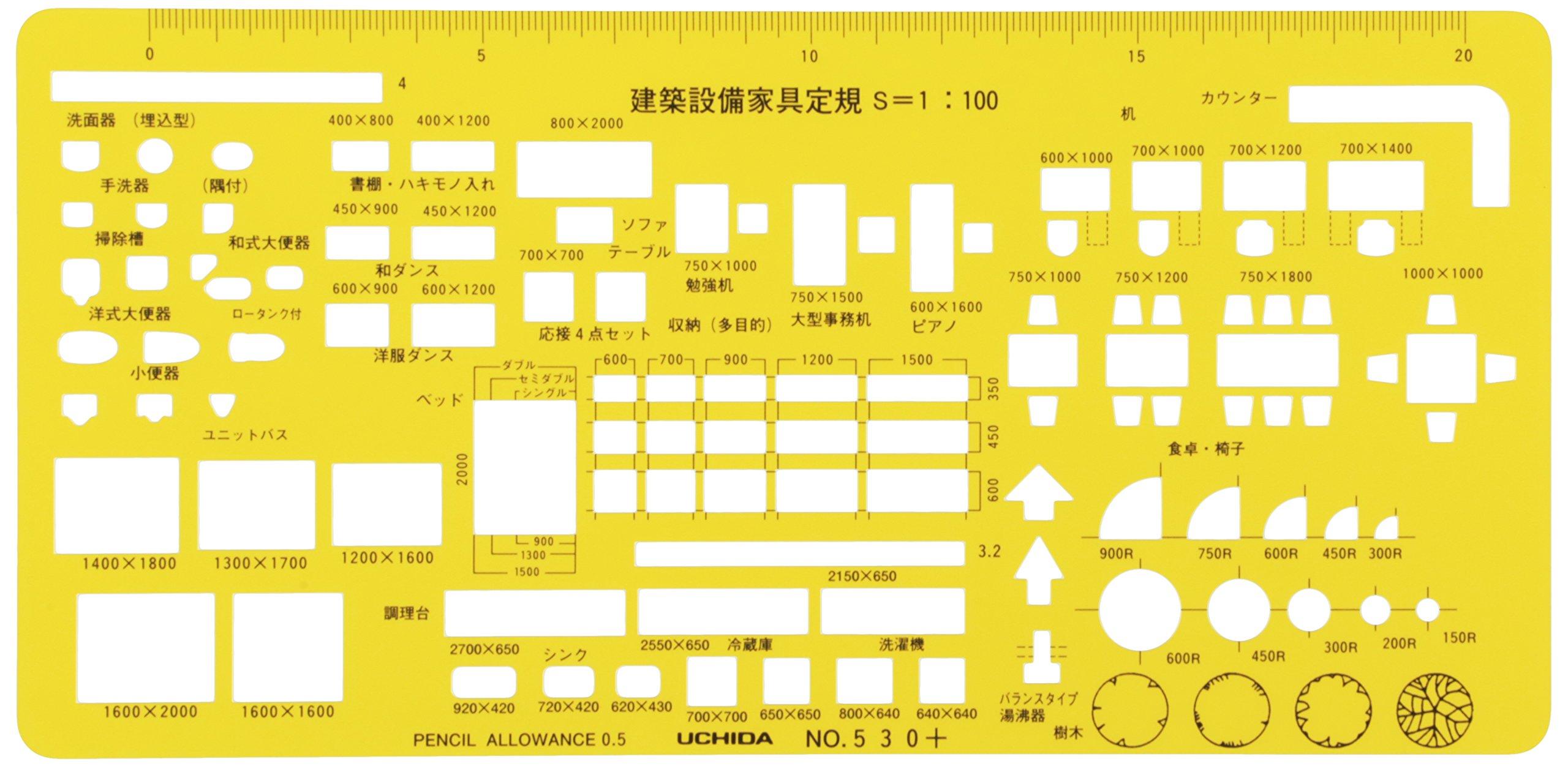 

Uchida drawing instrument Template 530 Architectural Equipment Furniture Ruler (Uchidaseizuki) No. + 7-440-0530