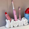 Plastic Toothbrush Organizer HOME Holder, Compact 4-Compartment Organizer, Modern Style Storage for Toothbrushes And Toothpaste Durable Stand Electric