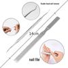 Stainless Steel Nail Care Set: Clipper, File, Cuticle Nipper, Ingrown Corrector, Pliers, Knife