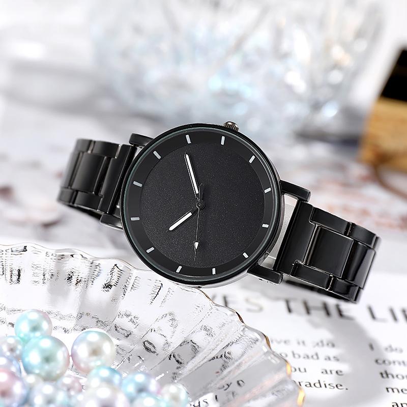 Women's Simple Temperament Glow Steel Band Men's Quartz Wrist Watch