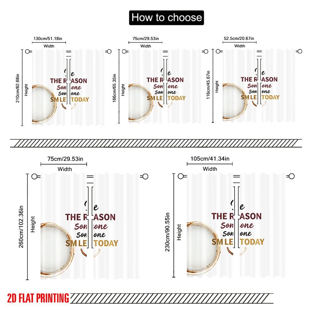 2 Stück 2D Flachdruck Vorhänge Sei ein Grund für jemandes Lächeln heute Polyester Ohne Strom 0 Perfekt für Innenfeiern