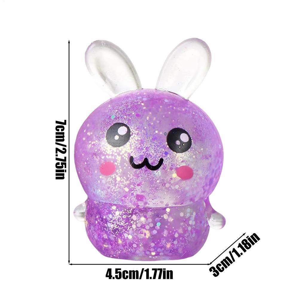 Soft Squeeze Toys Fun Cute Cartoon Soft Glitter Bunny Party Favors Fidget Squeeze Toy for Kids Adults Friends Teens Offices Work