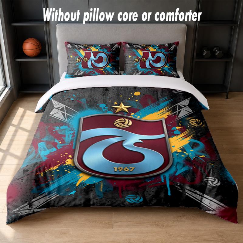Trabzonspor FC Design Bed Bedding Set 1 Duvet Cover + 2 Pillowcases Soft Breathable Household Bed Linens