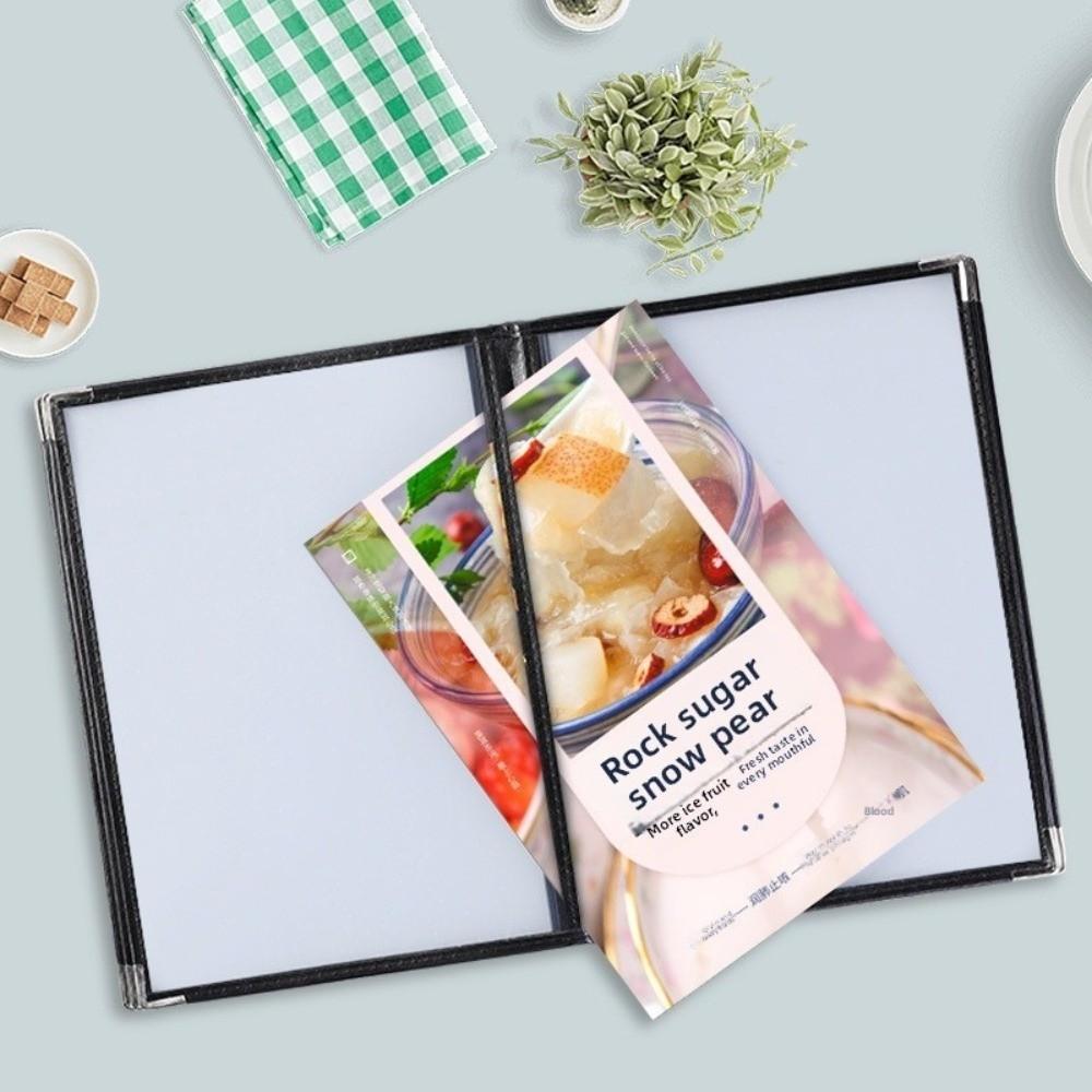 Reusable A4 Menu Paper Holder Metal Corners Shell Document Folder  Kitchen