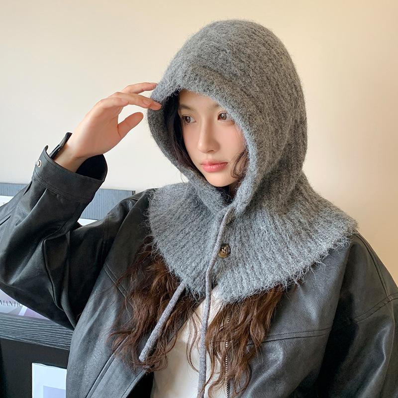 Women'S Winter Hooded Scarf & Ear Protector - Stretchy with Adjustable Drawstring Hood, Lightweight Warm Winter Hat & Neck Wrap