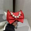 Bow Mini Handbag Fashionable and Versatile Mini Bag New Korean Version Pearl Bow Bags Casual Handbag Exquisite Zipper Cute Bag