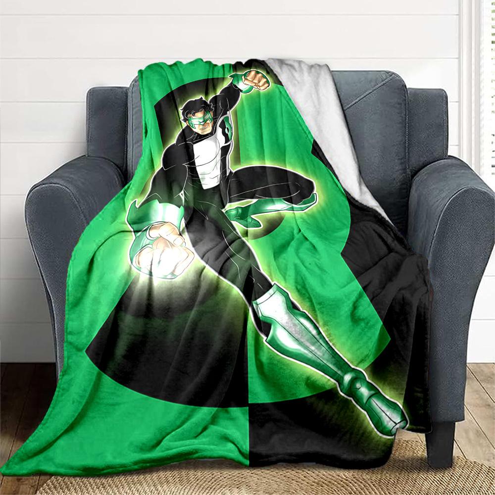 

1pc Green Lantern, Superhero Blanket Polyester Fiber, All Season Comfort for Sofa, Bed, Office, Car, Camping Ideal Home Decor & Gift, Office Comfort 80x120cm