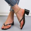 Damen Flip-Flops Mode Mid Heels Slipper Chunky Slingback Clip-Toe Schuhe Sommer Neue Pumps Sandalen Casual Damen Slides