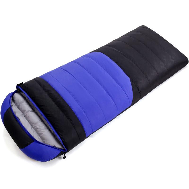 Filling 600/800/1000g White Goose Down Adult Envelope Sleeping Bag Single Person Ulrtalight Outdoor Camping Wich Cap Portable