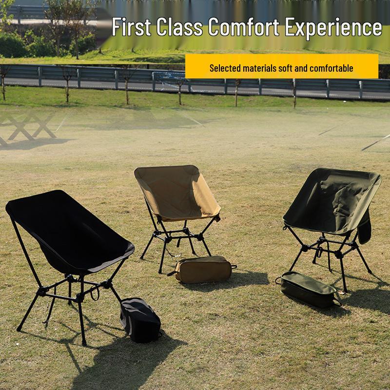 

Portable Outdoor Folding Camping Chair, Beach & Fishing Moon Stool зелёный