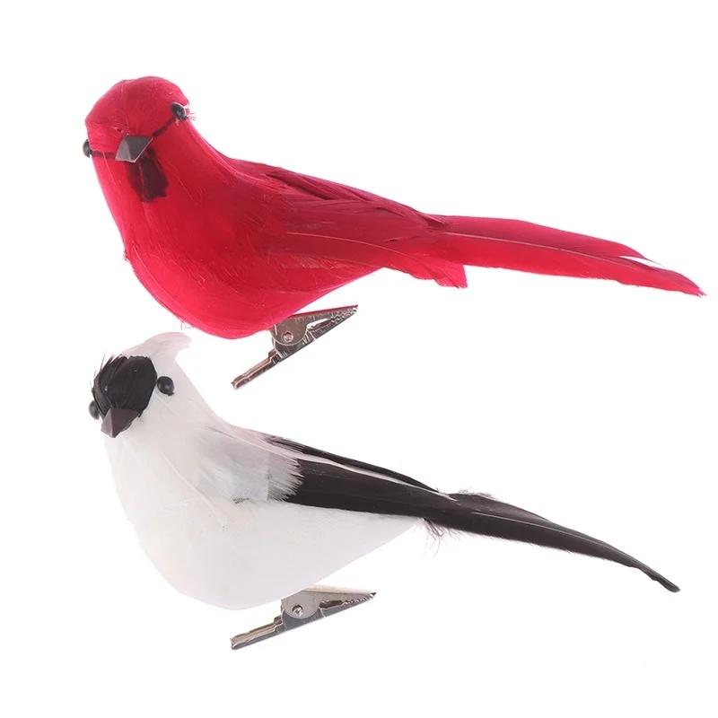 2Pcs Artificial Foam Feather Parrots Imitation Bird Miniatures Model Home DIY Craft Ornament Garden Wedding Party Decoration