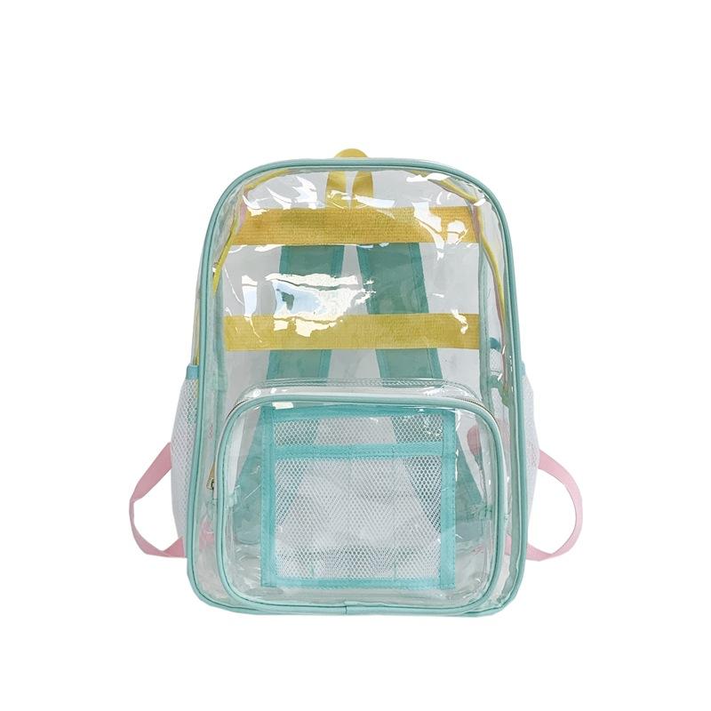 New fashion transparent bag casual shoulder versatile trendy schoolbag high school junior high school large capacity PVC backpack