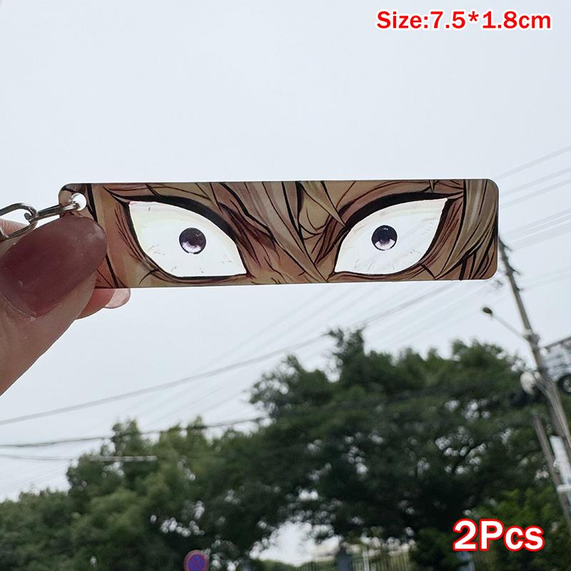 2/9 Piezas Llavero de Tarjeta de Anime Demon Slayer Decorar Kawaii Chica Acrílico Accesorios para Mochila de Dibujos Animados Alrededores Juguete Portátil Regalo