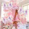2 Pack Rainbow Transparent Bow Balloons Wedding Gender Reveal Baby Shower Birthday Party Valentine's Day