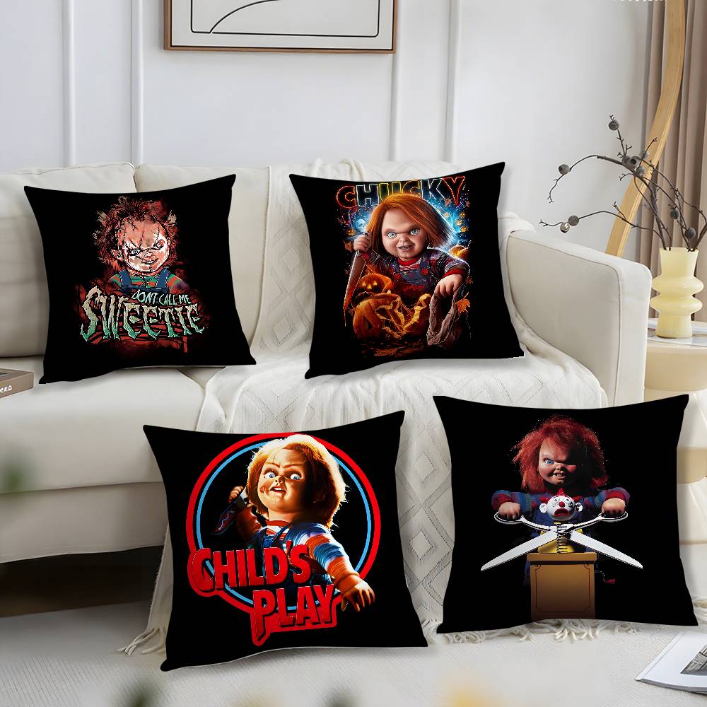 cChucky Horror Pillow Case Short Plush Print Cushion Cover Square Throw Pillow Covers Sofa Home Decor