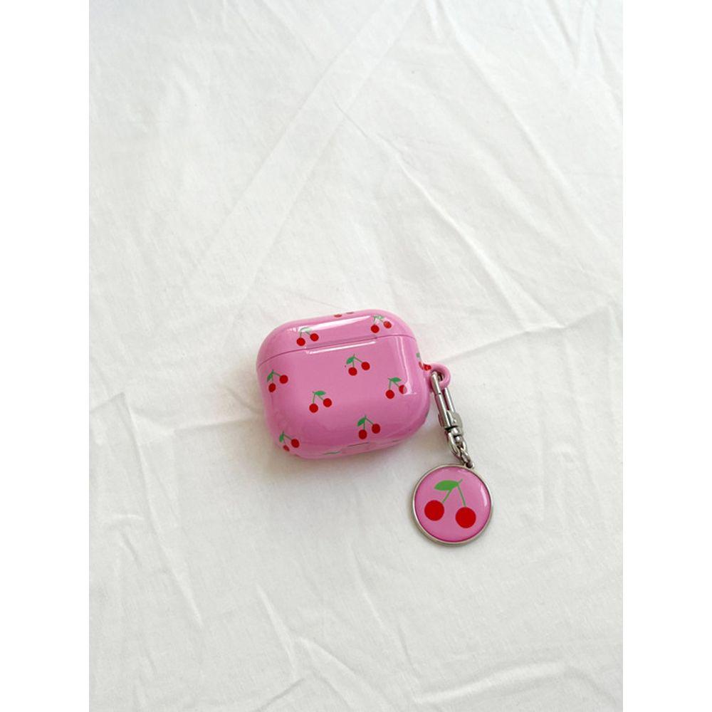 allthesamestudio cherry epoxy keyring (pink)